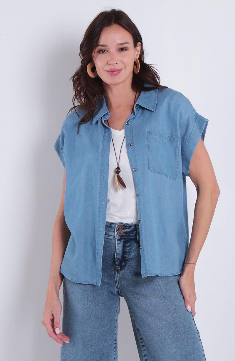 Blusa Manga Corta Lyocell Con Bolsillo-0