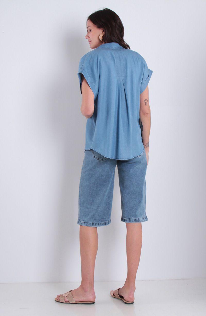 Blusa Manga Corta Lyocell Con Bolsillo-7