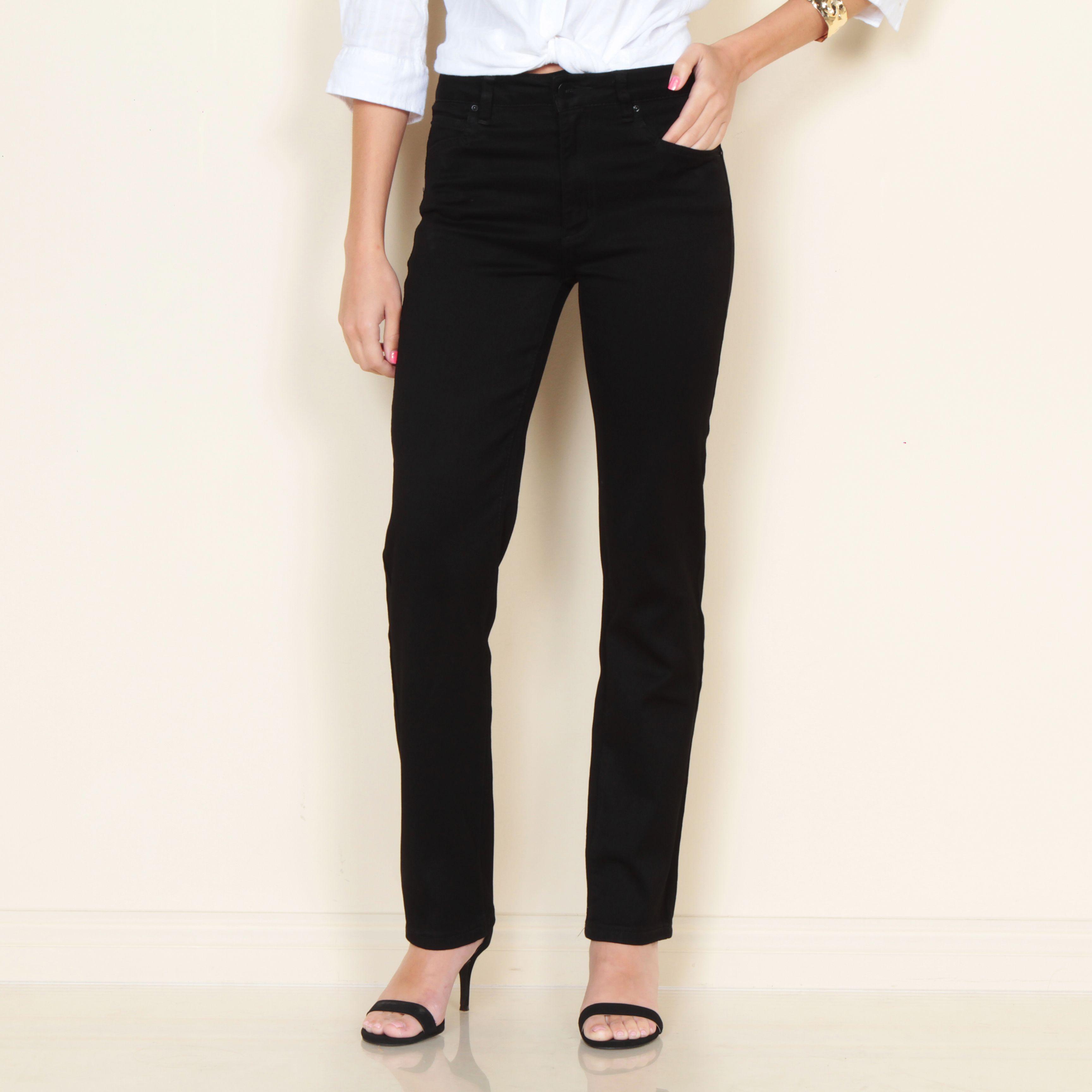 Jeans  Tiro Alto Pretina Basica 1 Boton Recto-0