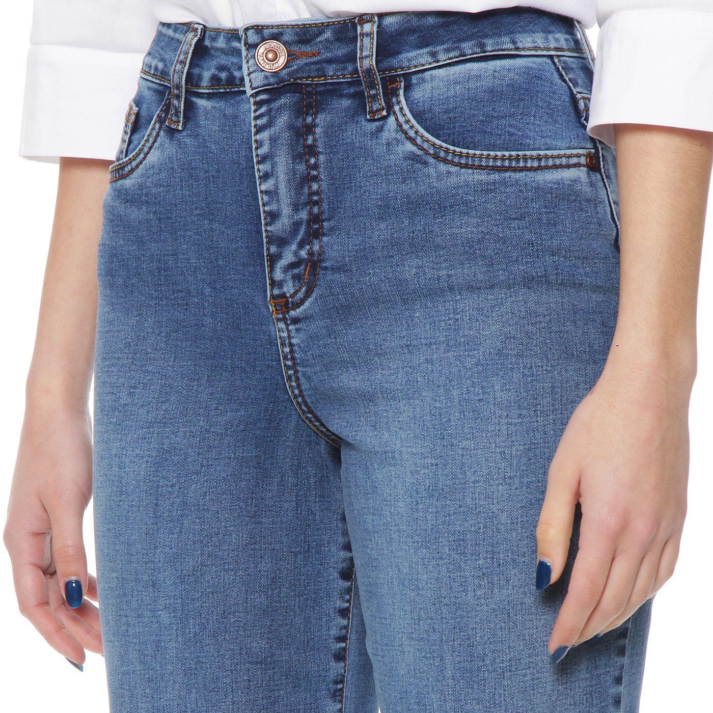 Jeans Recto Tiro Alto  Pretina Basica 1 Boton-1