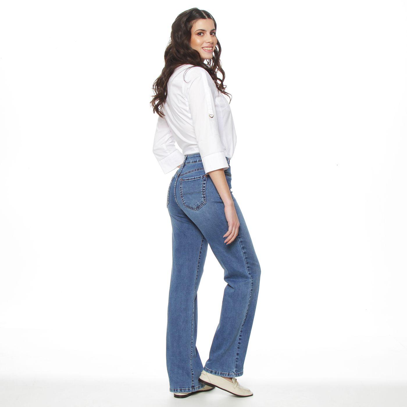 Jeans Recto Tiro Alto  Pretina Basica 1 Boton-6