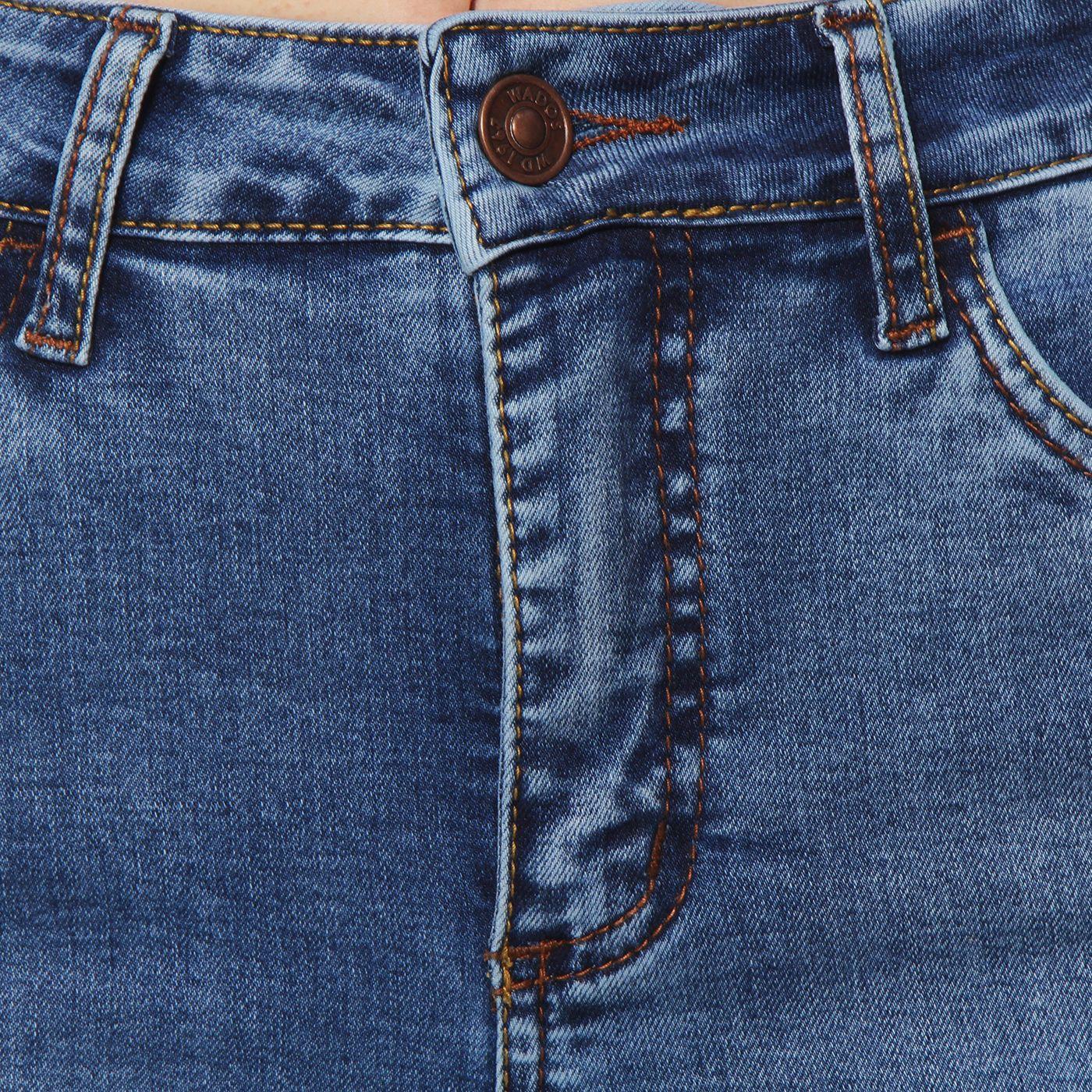 Jeans Recto Tiro Alto  Pretina Basica 1 Boton-7
