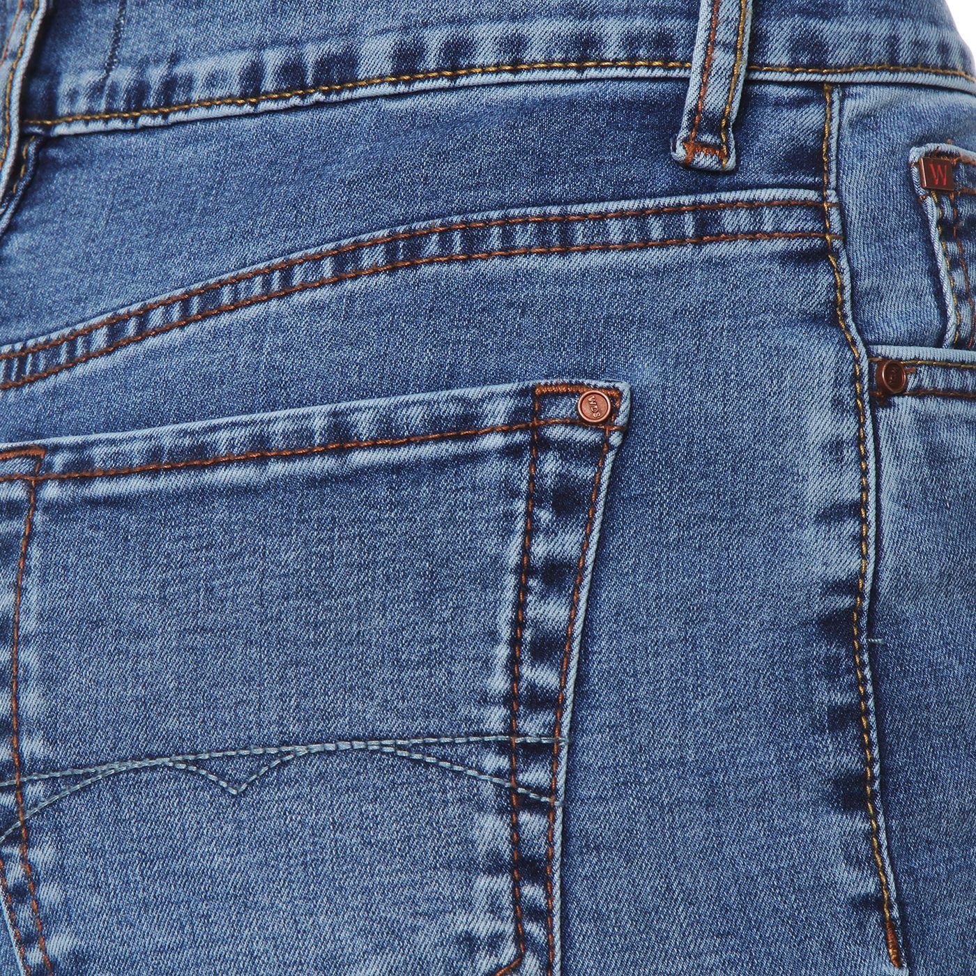 Jeans Recto Tiro Alto  Pretina Basica 1 Boton-9