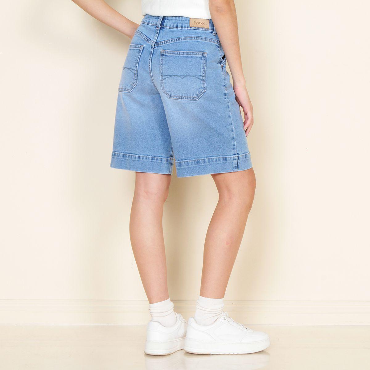 Bermuda Tiro Alto Pretina Basica 1 Boton Bolsillo Argentino-2