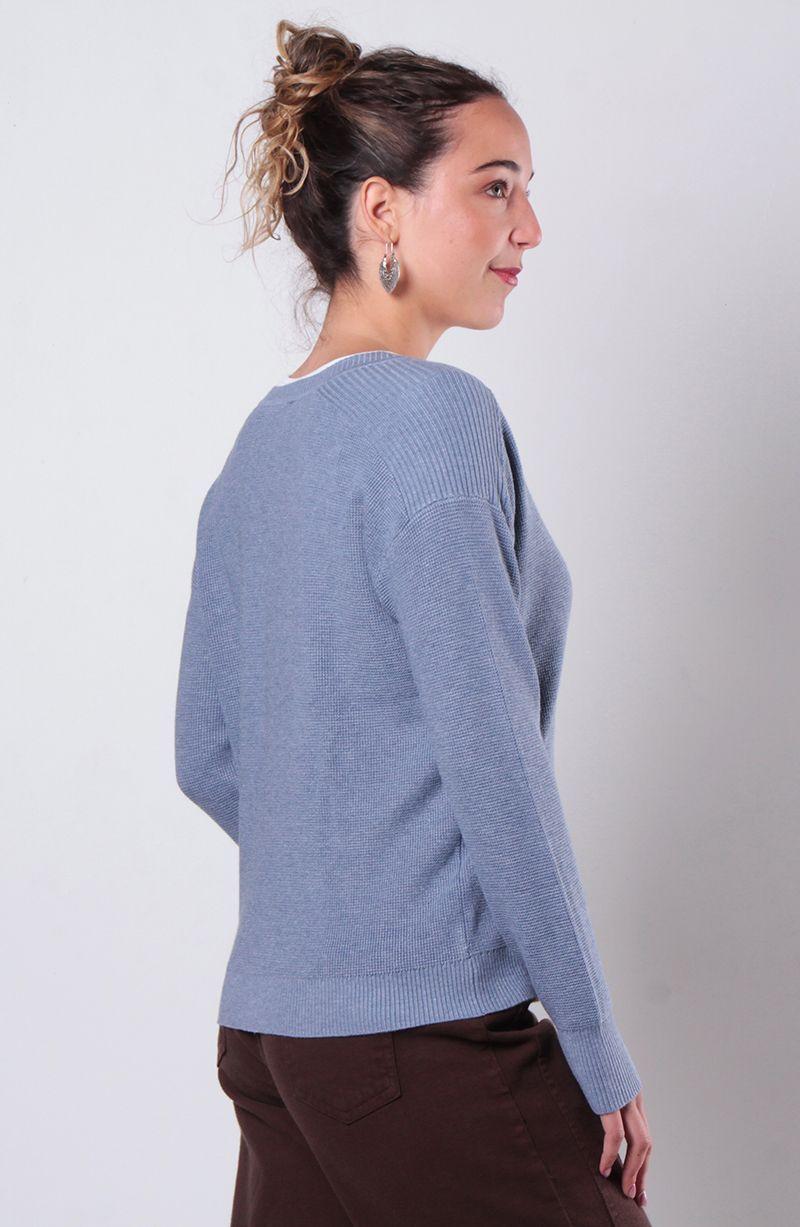 Sweater Manga    Larga Escote V-2