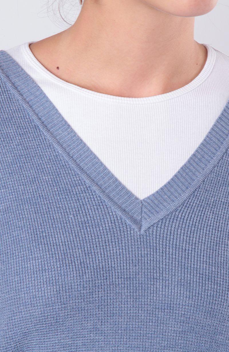 Sweater Manga    Larga Escote V-3
