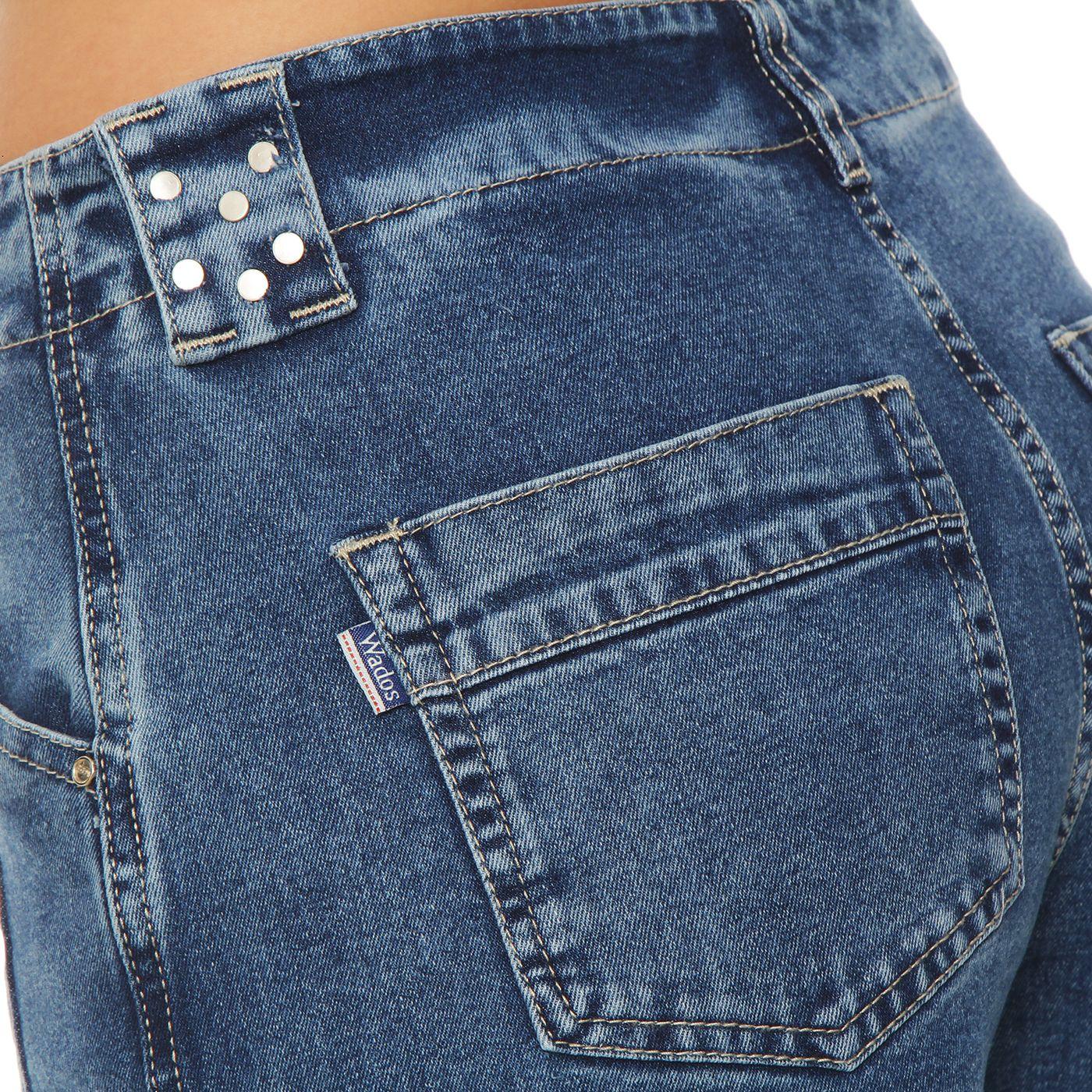 Jeans Crop Wide Tiro Alto  Pretina Interna 1 Boton-8