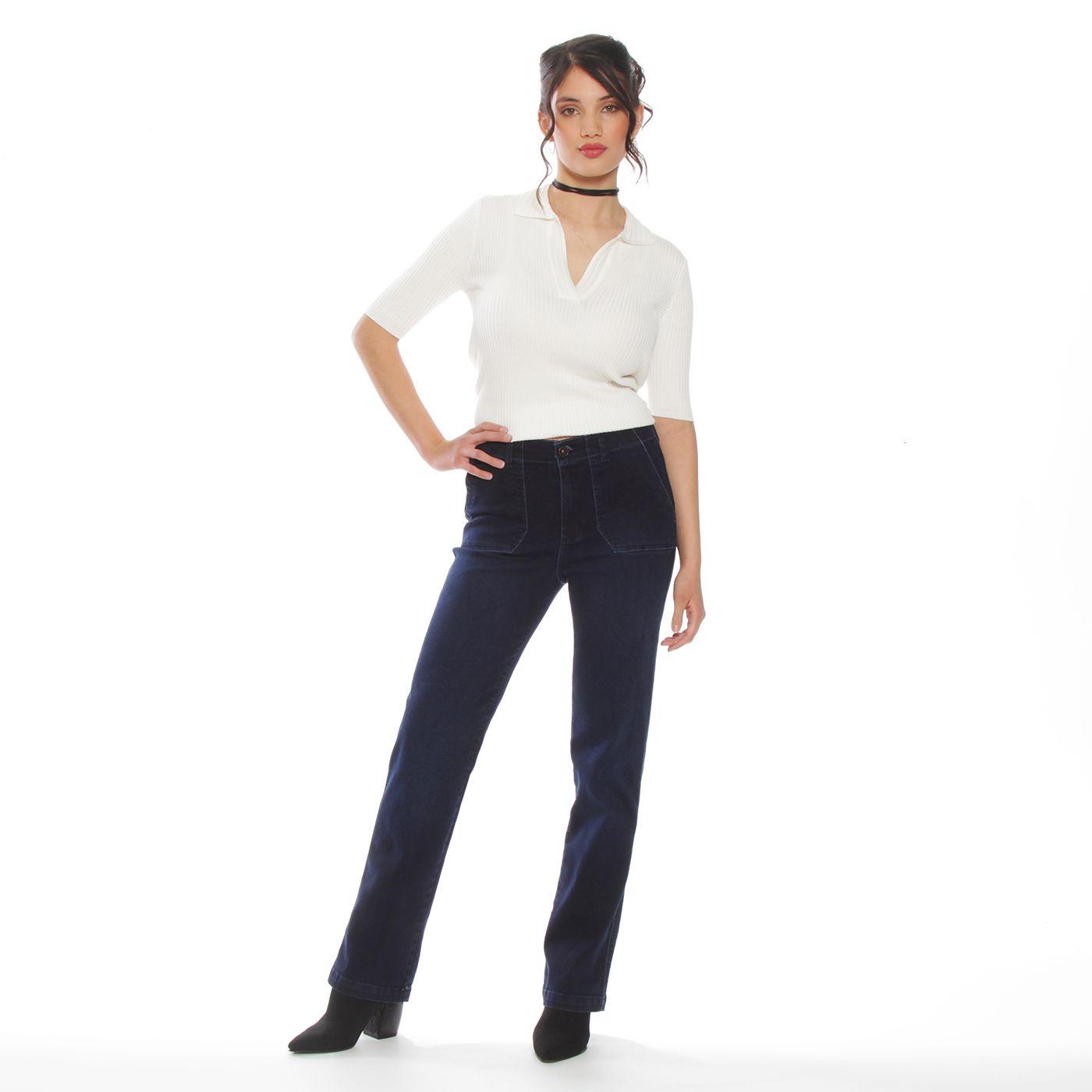 Jeans Recto Cargo Tiro Alto Pretina Interna 1 Boton-4
