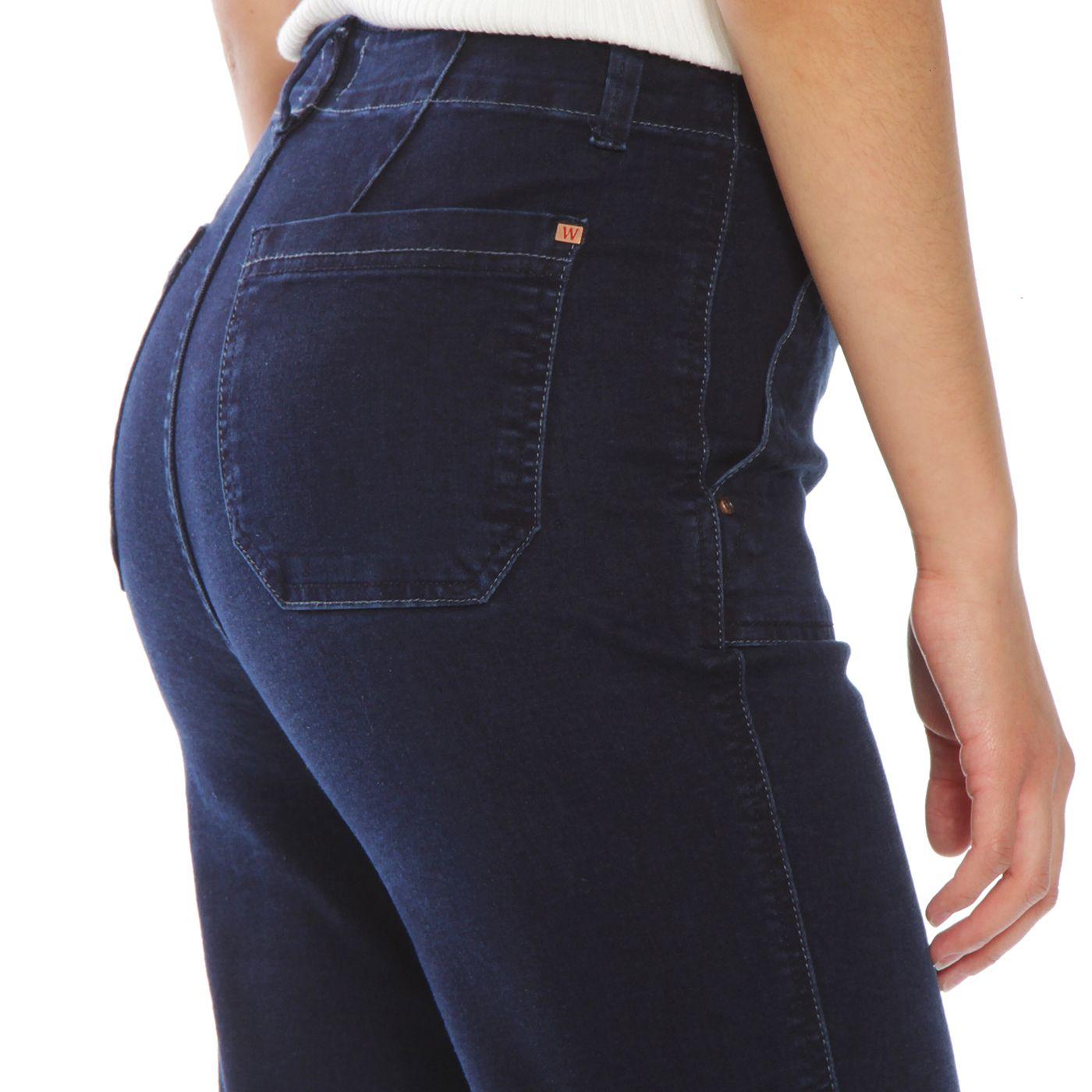 Jeans Recto Cargo Tiro Alto Pretina Interna 1 Boton-5