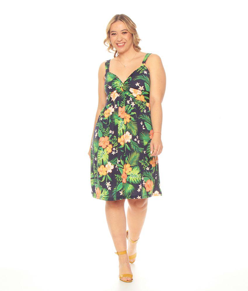 Vestido Estampado Sin Manga-0