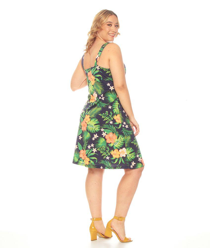 Vestido Estampado Sin Manga-1