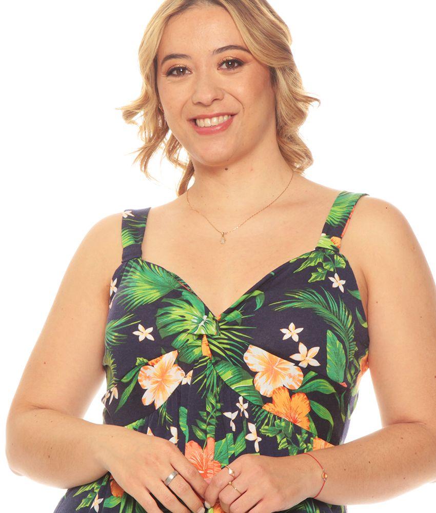 Vestido Estampado Sin Manga-2