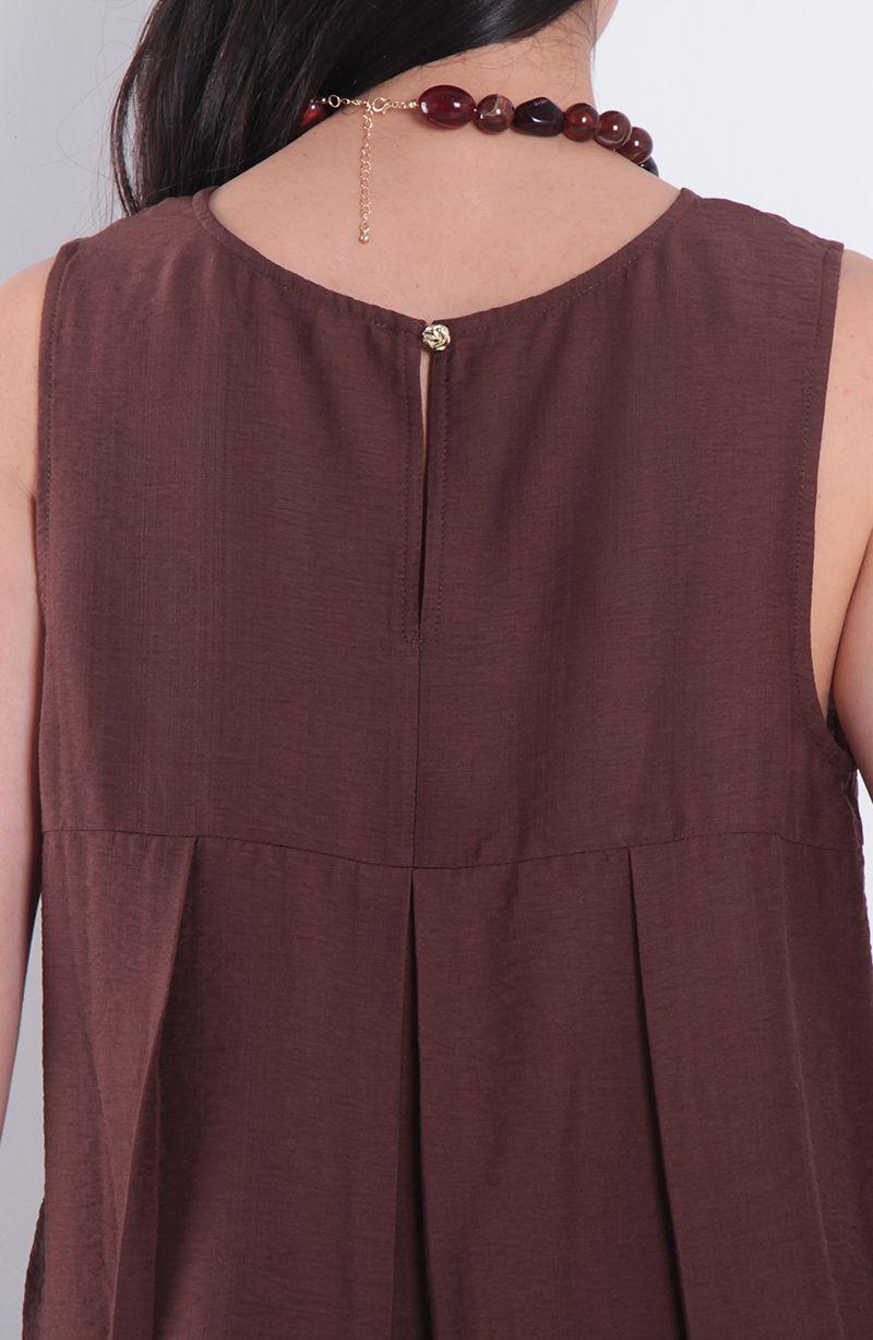 Blusa  Sin Manga Escote Redondo-1