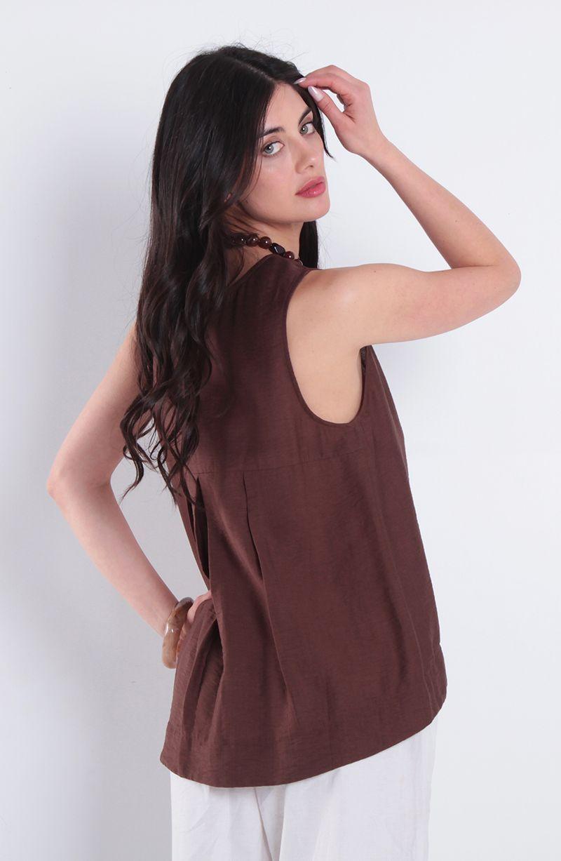 Blusa  Sin Manga Escote Redondo-4