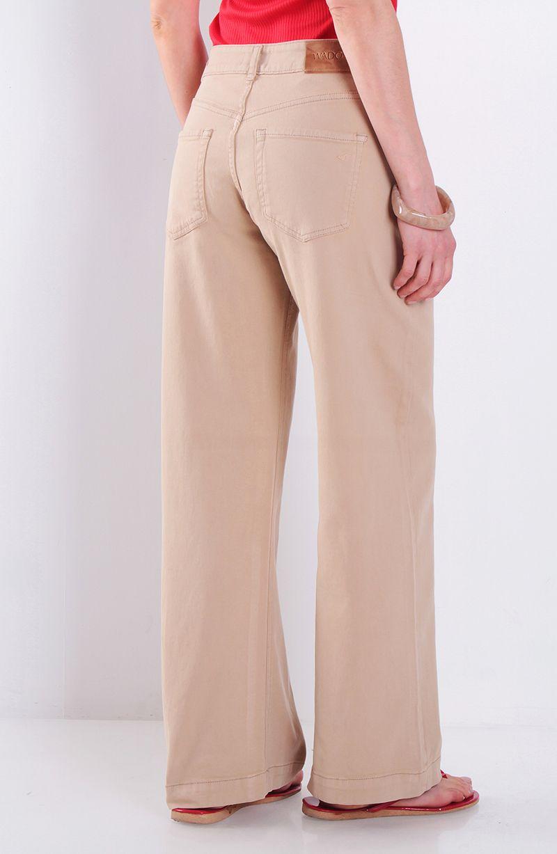 Jeans Wide Leg Tiro Alto  Pretina Basica 1 Boton-8
