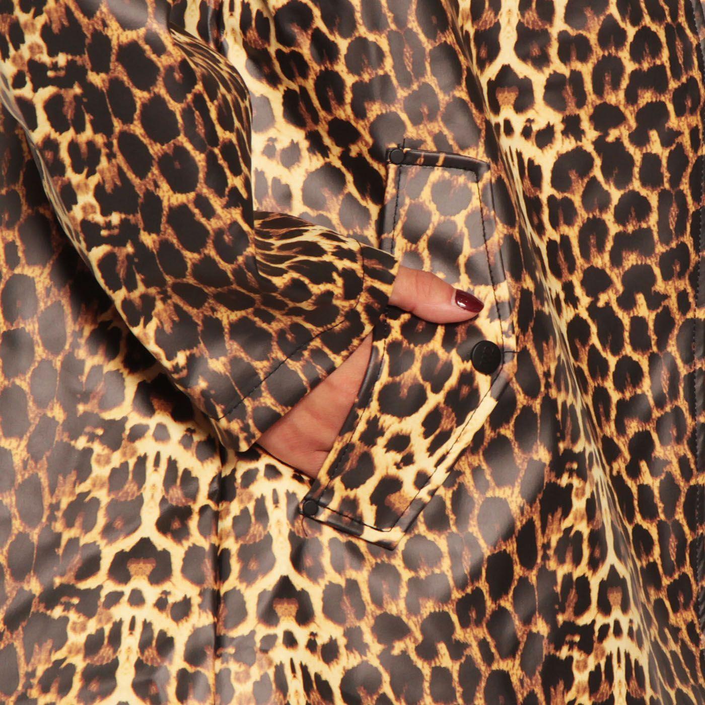 Chaqueta Animal Print Impermeable Manga Larga Con Capucha-3