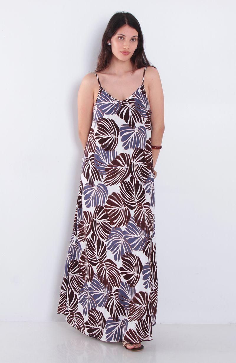 Vestido Estampado Sin Manga Escote V-3