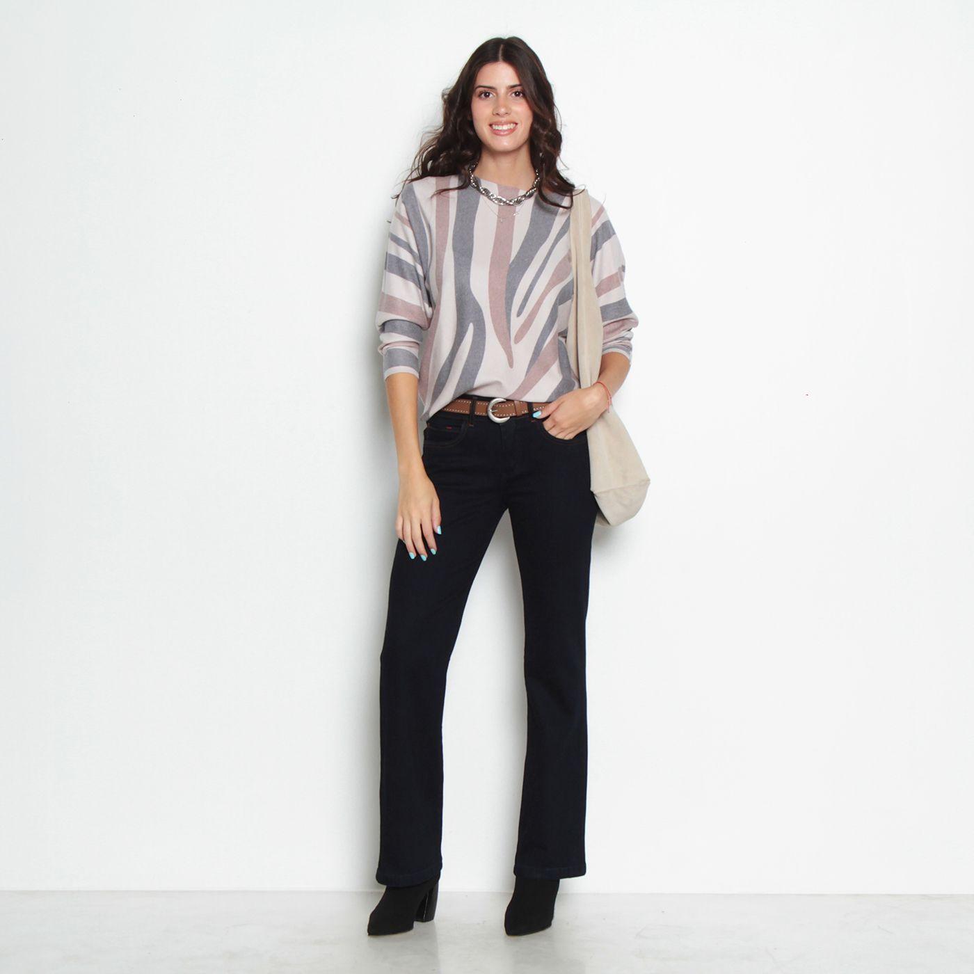 Jeans Recto Tiro Alto Push In Push Up Pretina Media 2 Botones-5