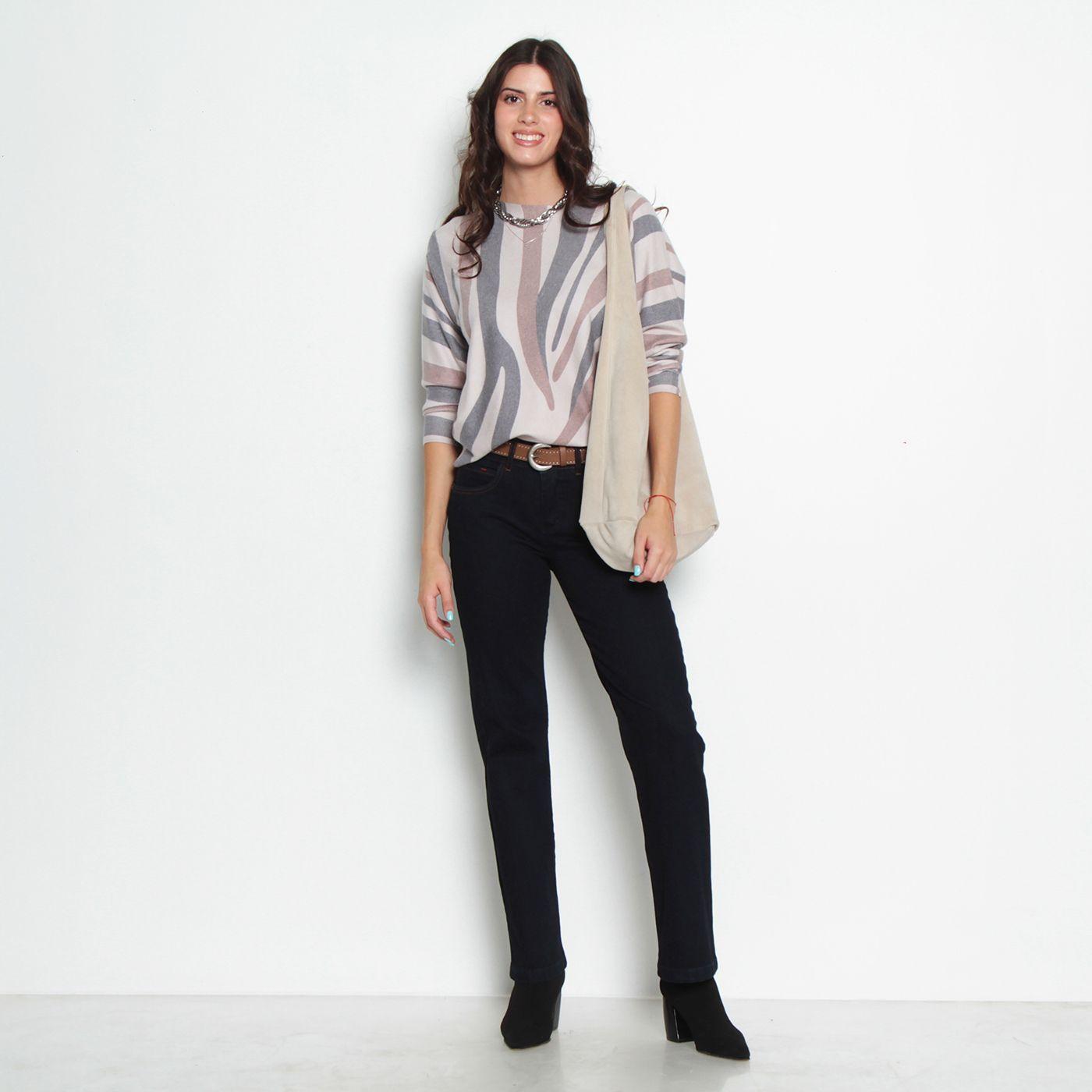 Jeans Recto Tiro Alto Push In Push Up Pretina Media 2 Botones-7