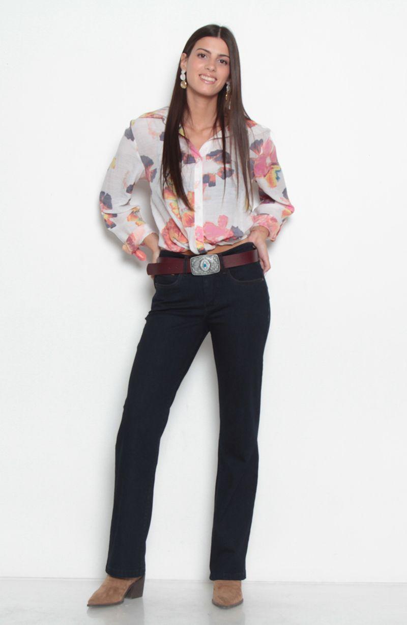 Jeans Recto Tiro Alto Push In Push Up Pretina Media 2 Botones-7