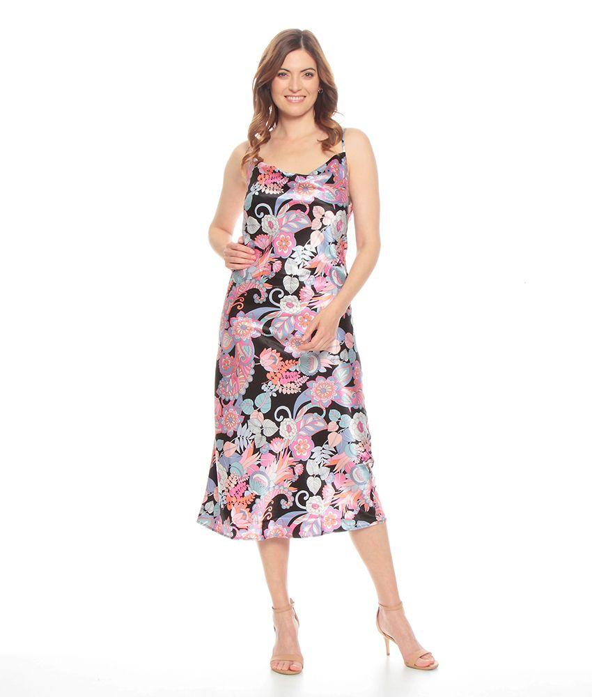 Vestido Sin Manga Pabilo Ajustable0 Estampado Escote Bote-0