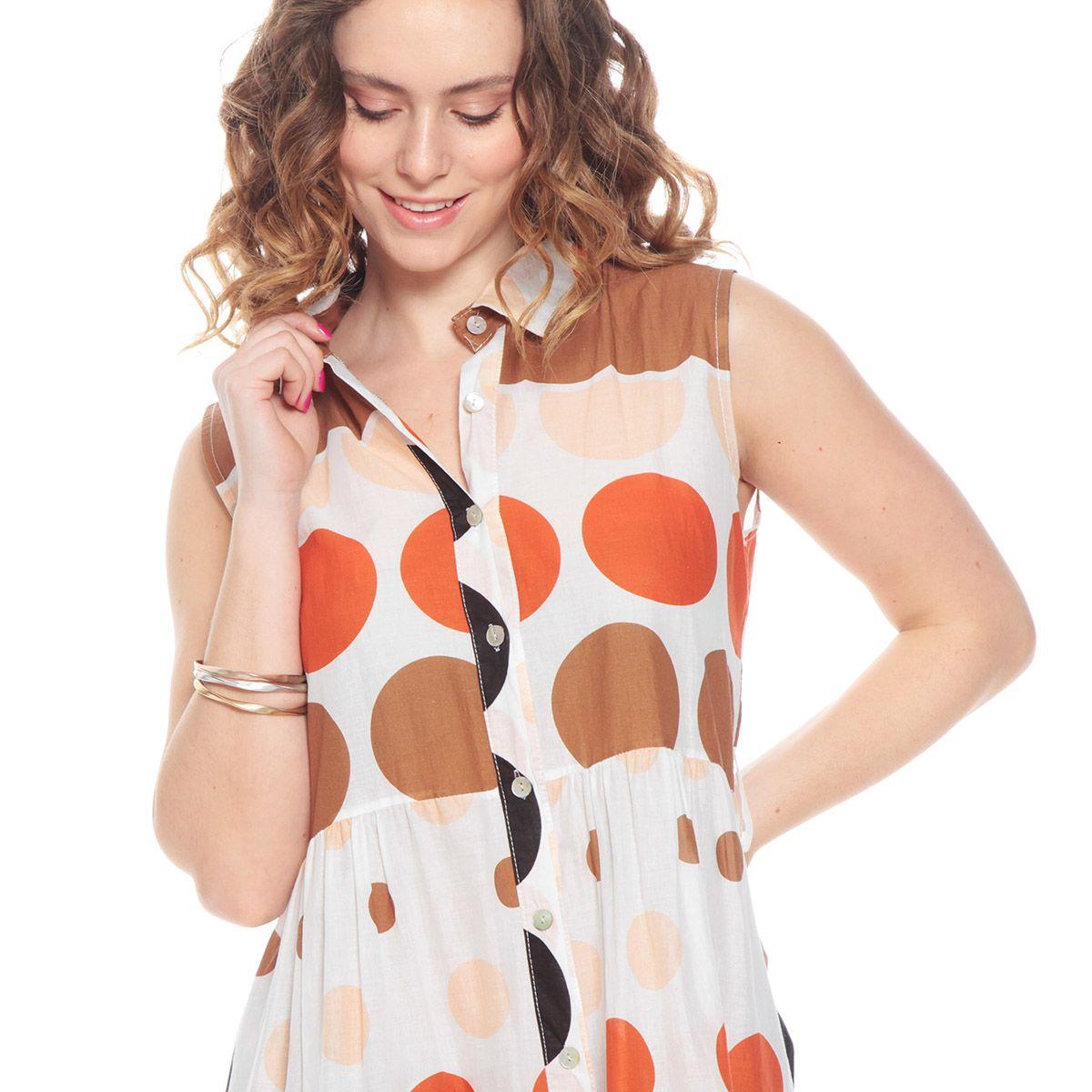 Vestido Sin Manga Estampado Con Cnturon-2