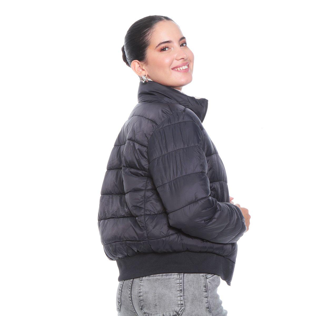 Parka Manga Larga Con Piel En Capucha Bolsillos Con Cierres-9