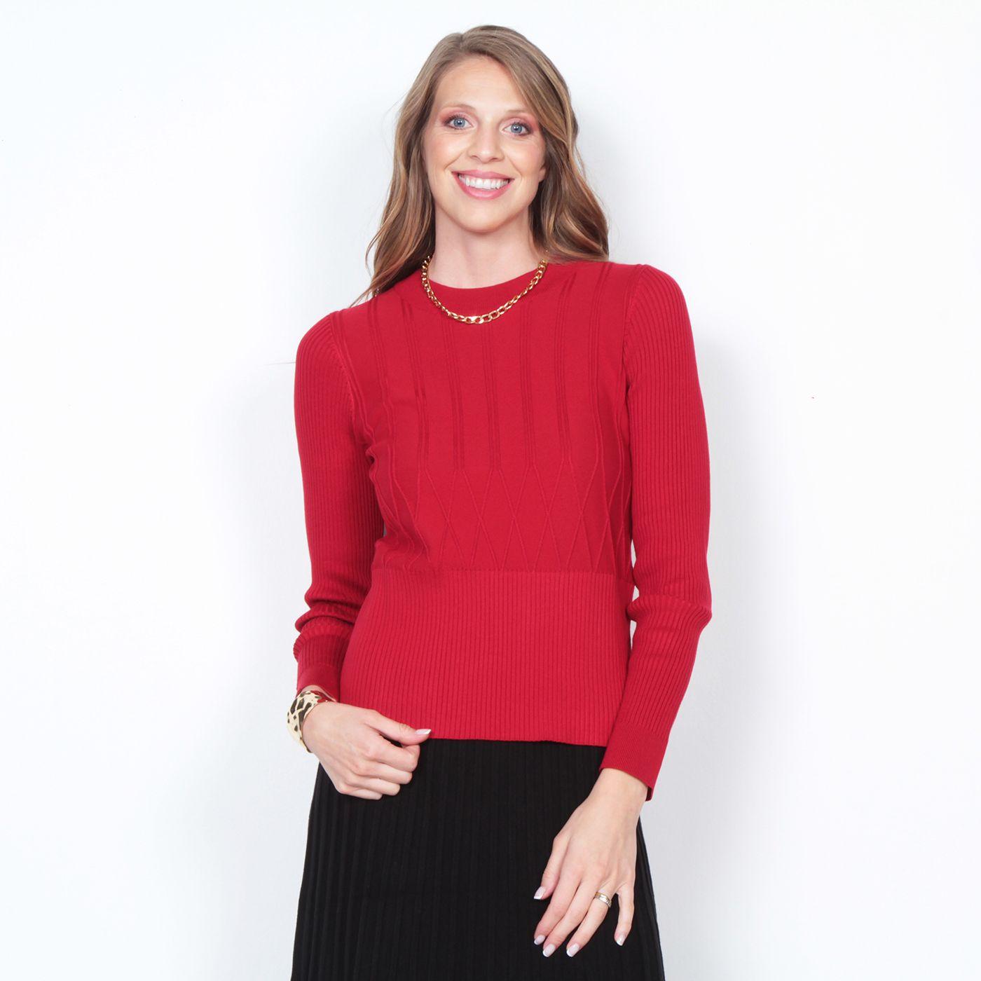 Sweater Escote Redondo Manga Larga Solido-0