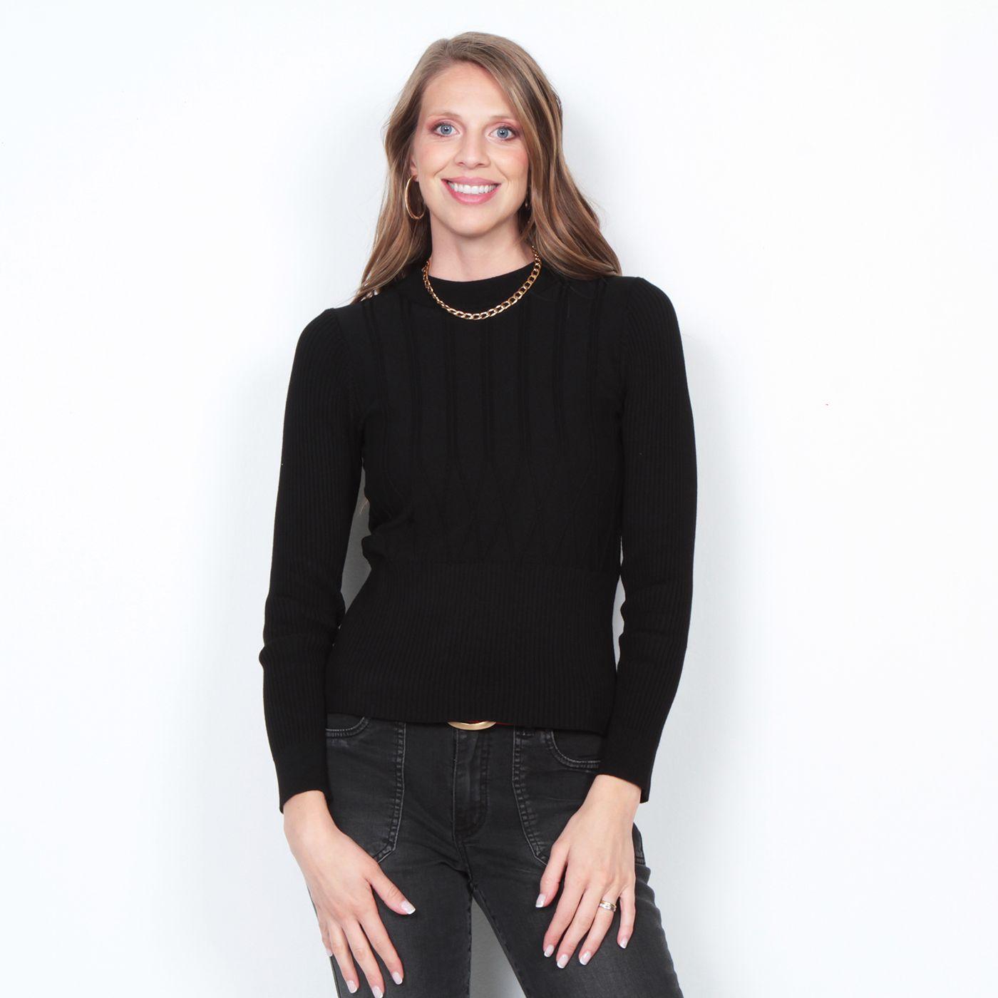 Sweater Escote Redondo Manga Larga Solido-0