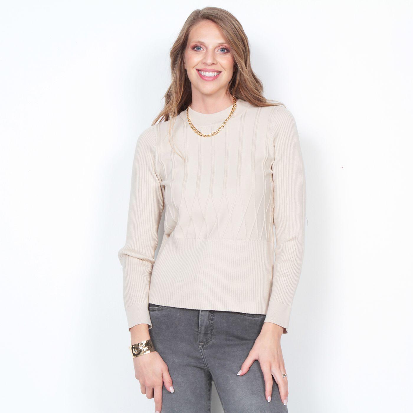 Sweater Escote Redondo Manga Larga Solido-0