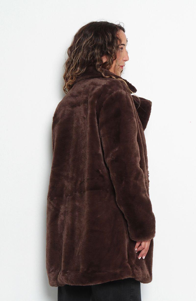 Abrigo Manga Larga De Piel Sintetica-6