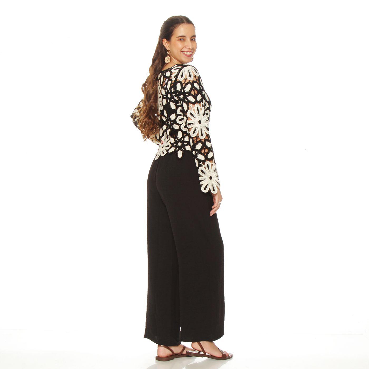 Pantalon Wide Leg Tiro Alto Pretina  Basica  Con Cinturon-5