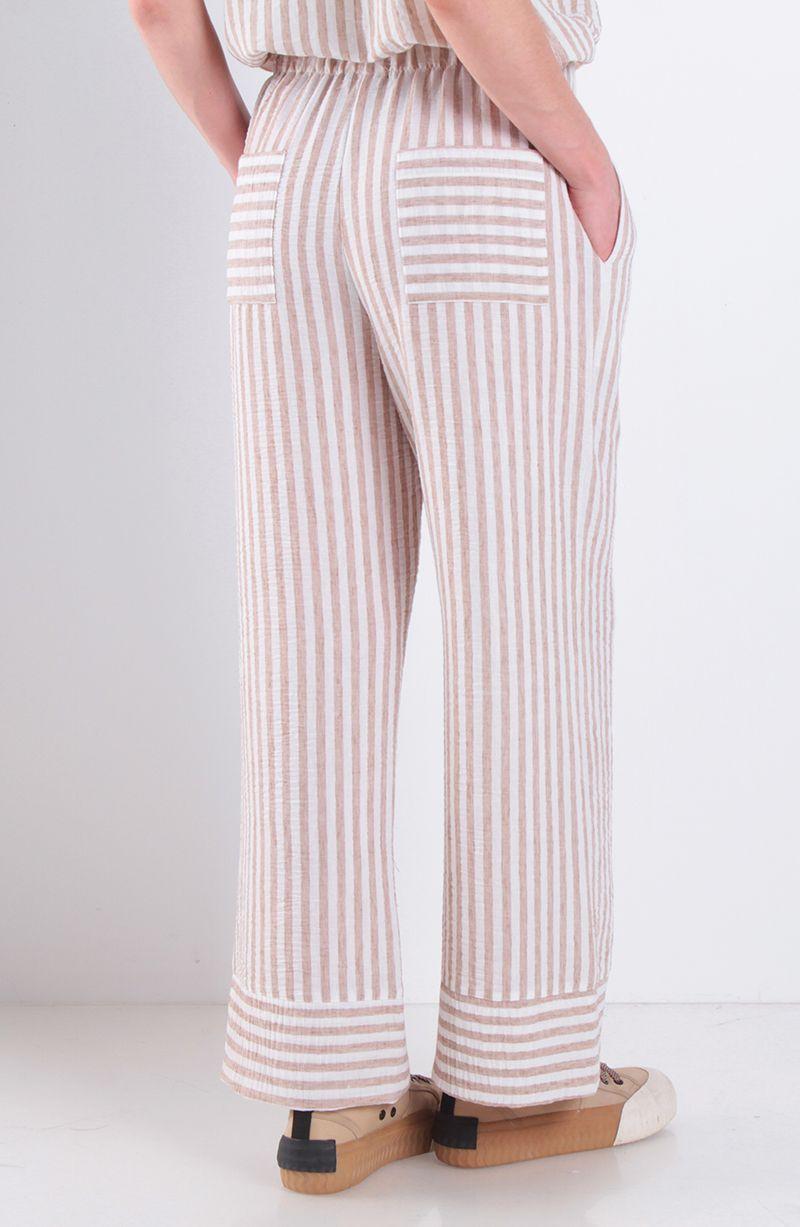 Conjunto Blusa Manga Corta Y Pantalon Listado-5