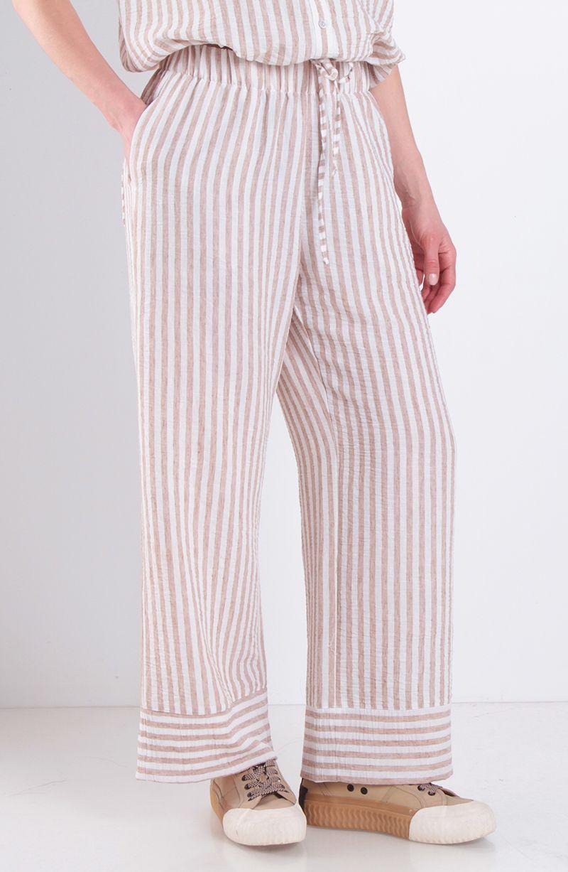 Conjunto Blusa Manga Corta Y Pantalon Listado-8