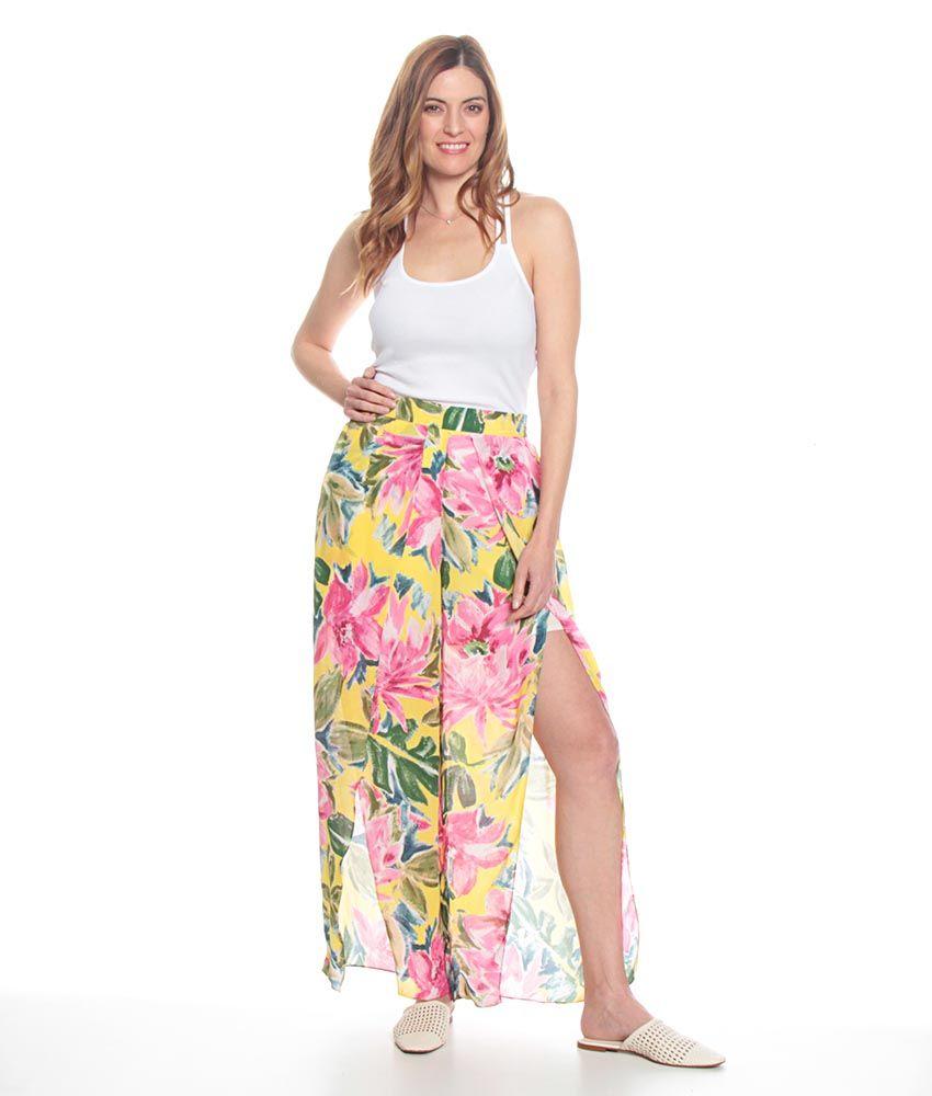 Pantalon Palazzo Estampado Abertura Delantero-3