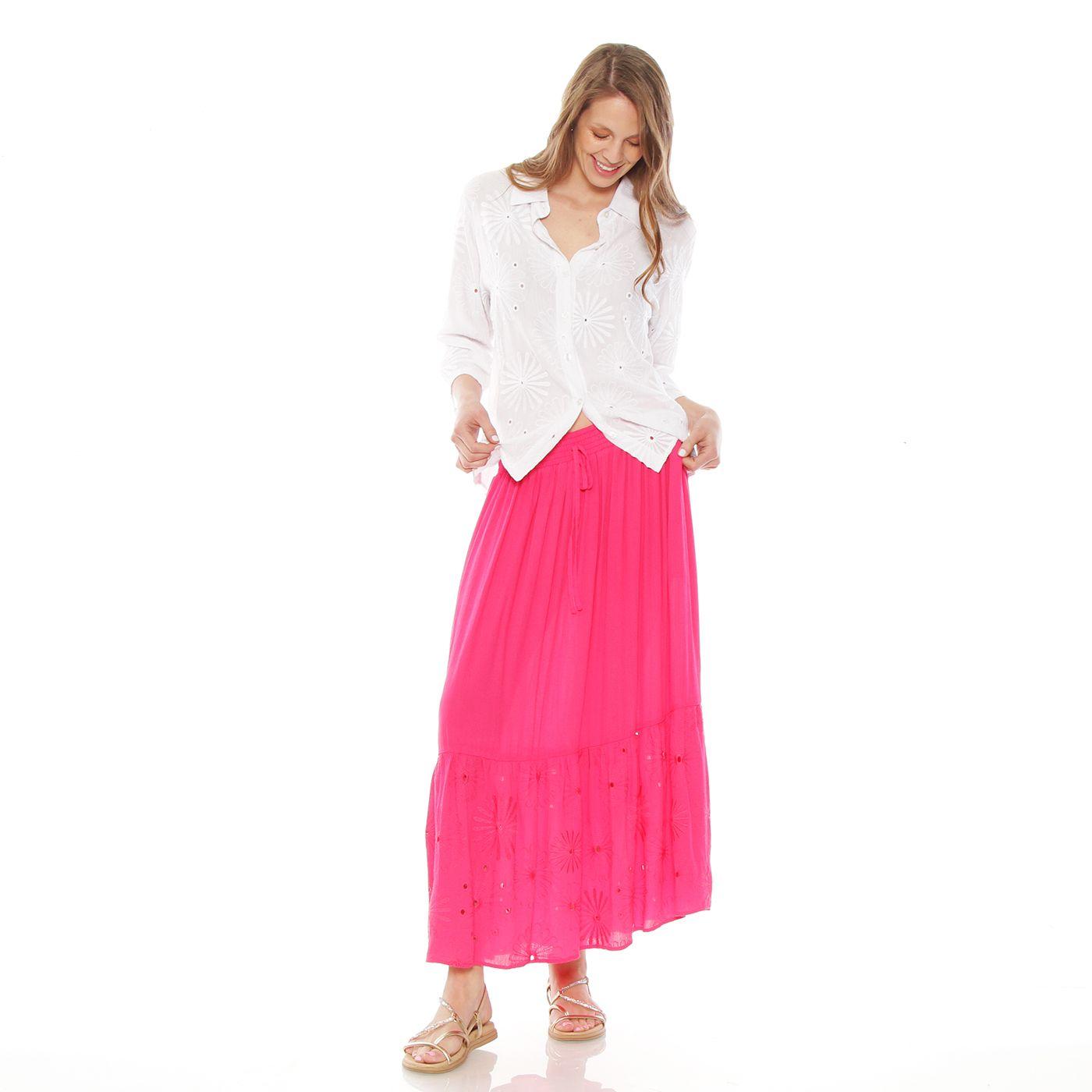 Blusa Manga 3/4 Brodery Abotonada En Delantero-3