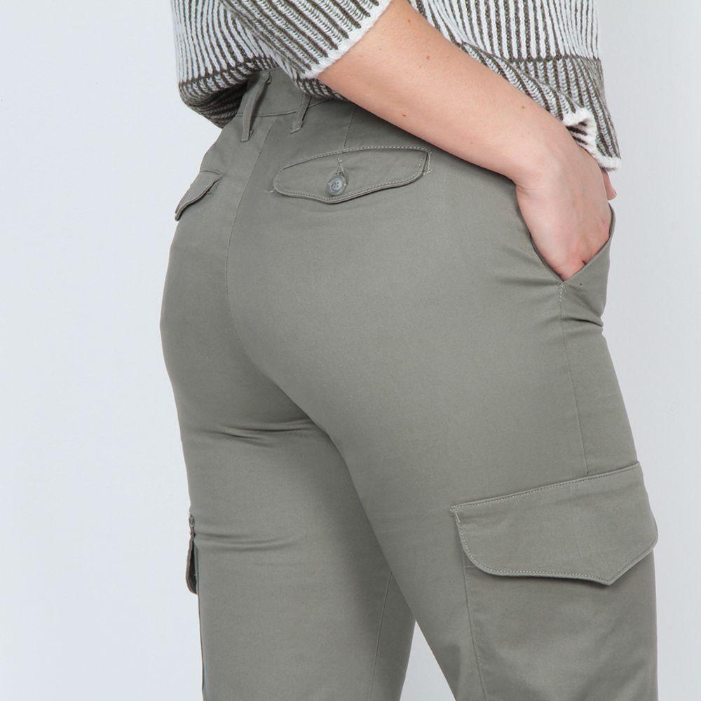 Pantalon Crop Cargo Tiro Medio Pretina Pasica 1 Boton-6