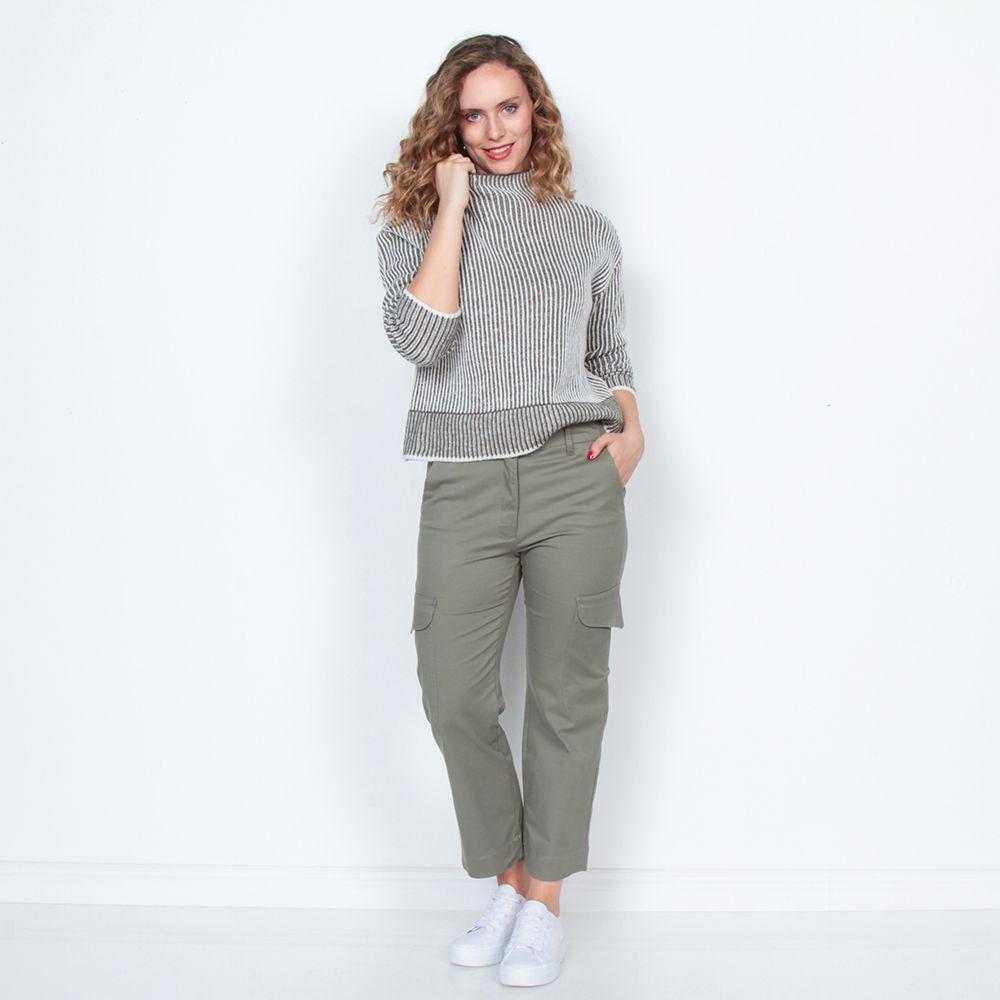 Pantalon Crop Cargo Tiro Medio Pretina Pasica 1 Boton-5