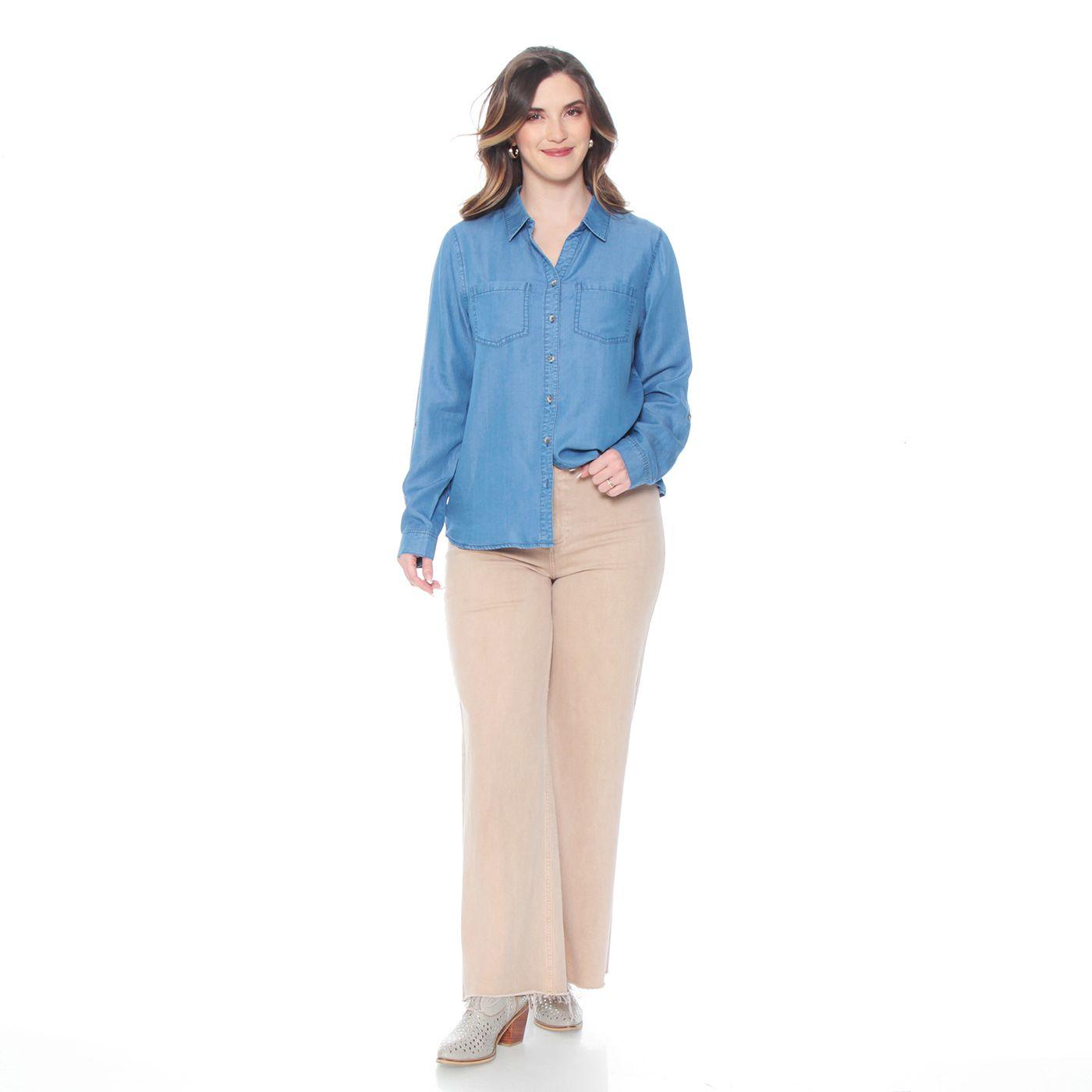 Blusa Manga Larga Lyocell Abotonada En Delantero-2