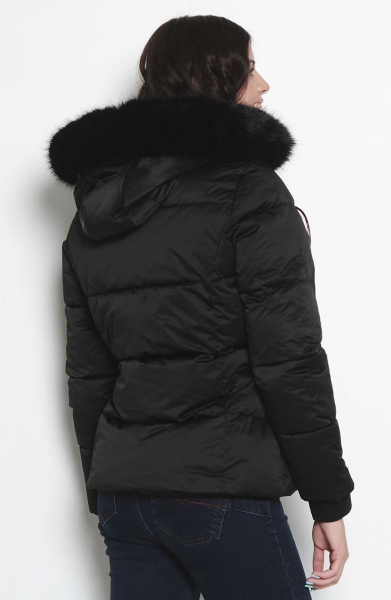 Parka Manga Larga Con Capucha   Y Cierre Delantero-3