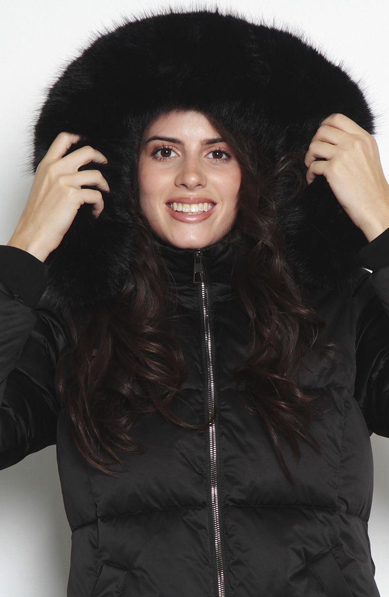 Parka Manga Larga Con Capucha   Y Cierre Delantero-4