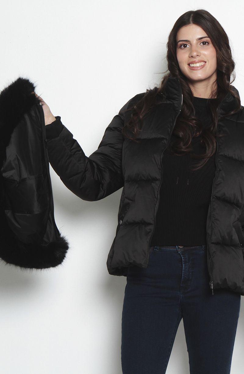 Parka Manga Larga Con Capucha   Y Cierre Delantero-8