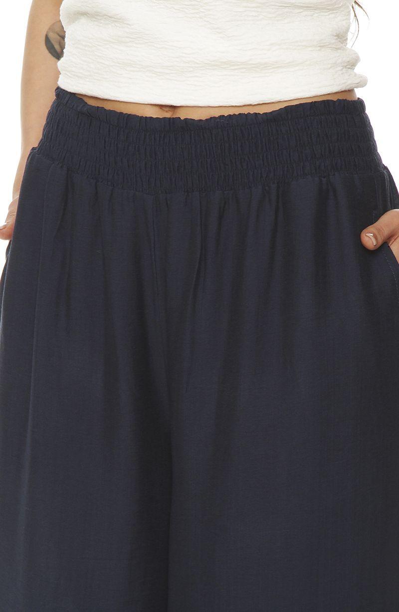 Pantalon Wide Leg Tiro Alto Pretina Ancha Elasticada-1