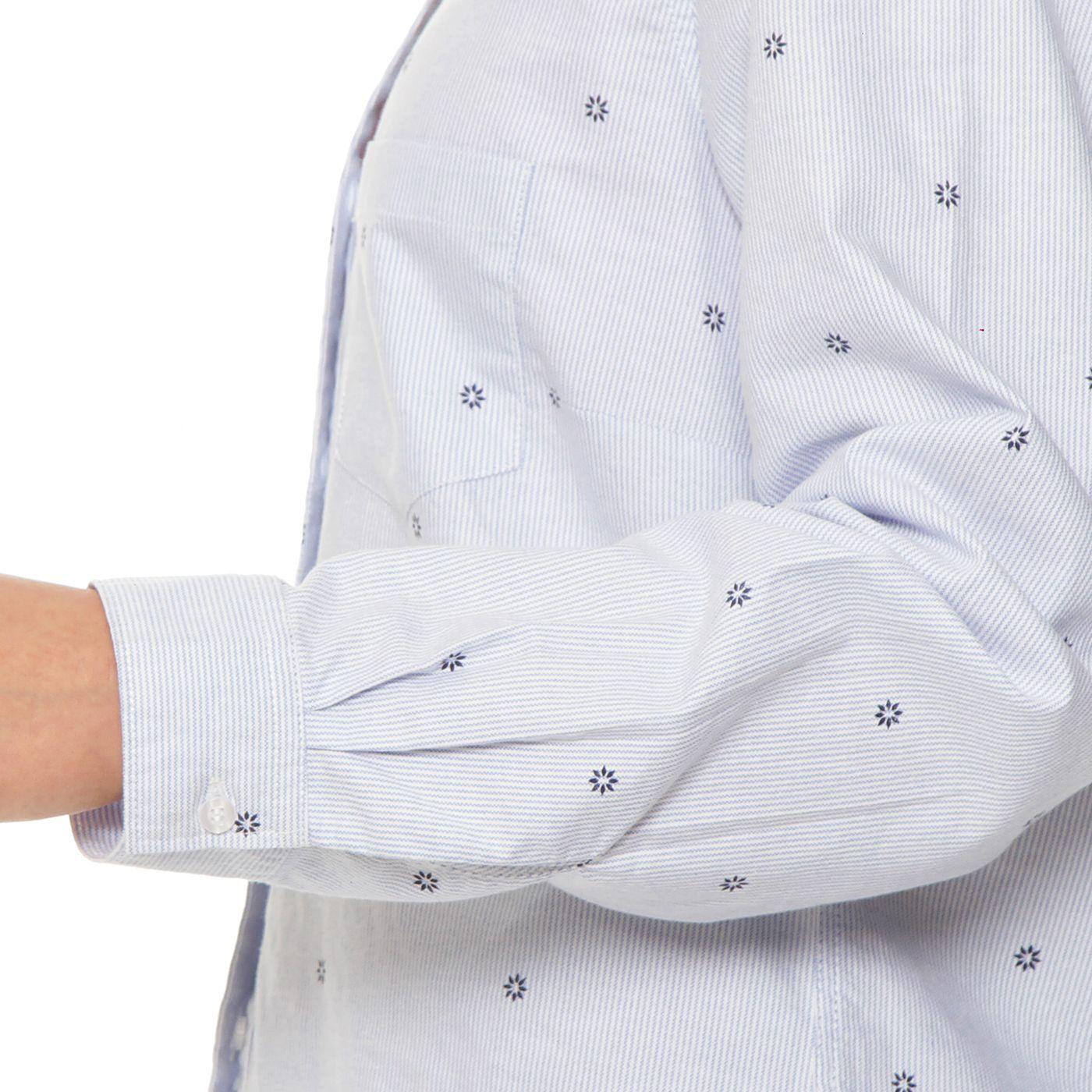 Blusa Manga Larga Listada   Abotonada En Delantero-6