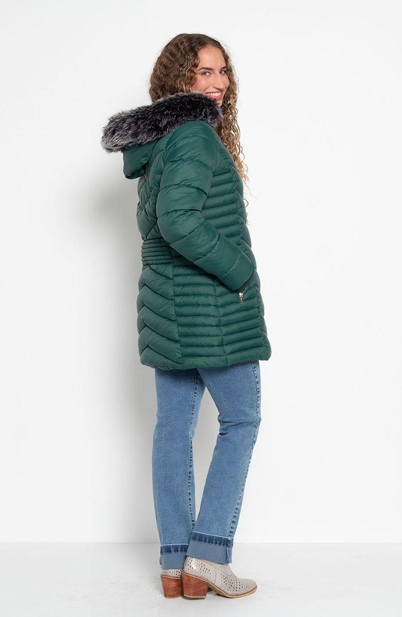 Parka Manga Larga Con Capucha Y   Cierre En Delantero-3