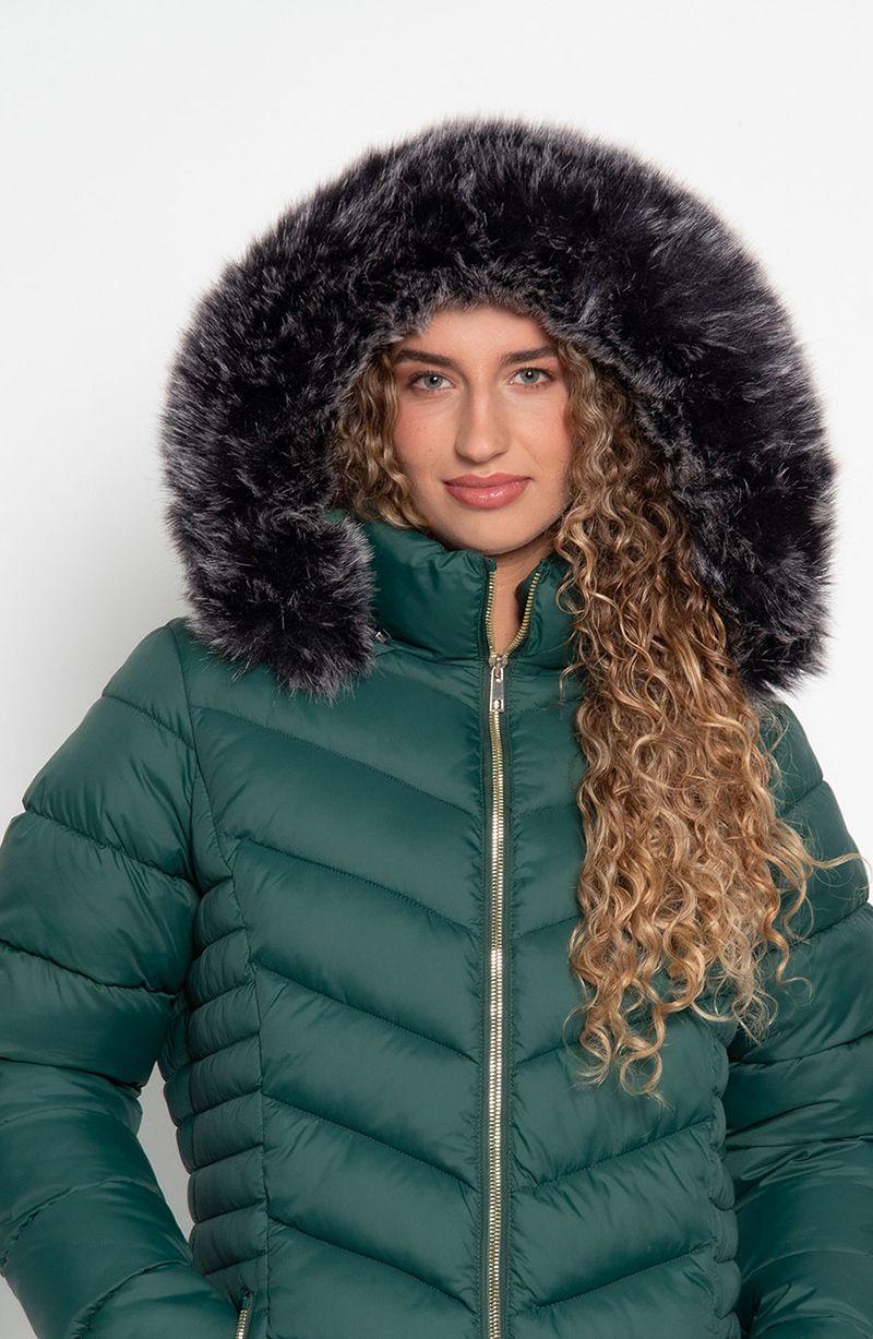 Parka Manga Larga Con Capucha Y   Cierre En Delantero-4