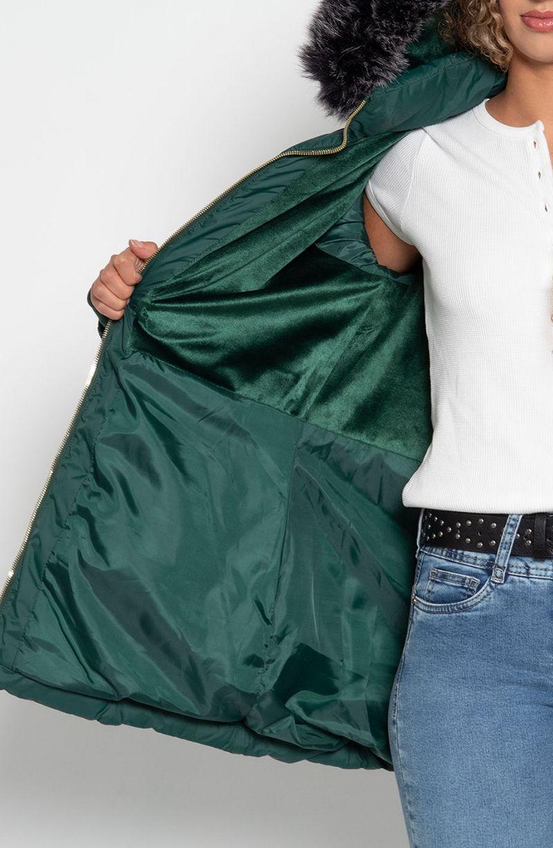 Parka Manga Larga Con Capucha Y   Cierre En Delantero-5