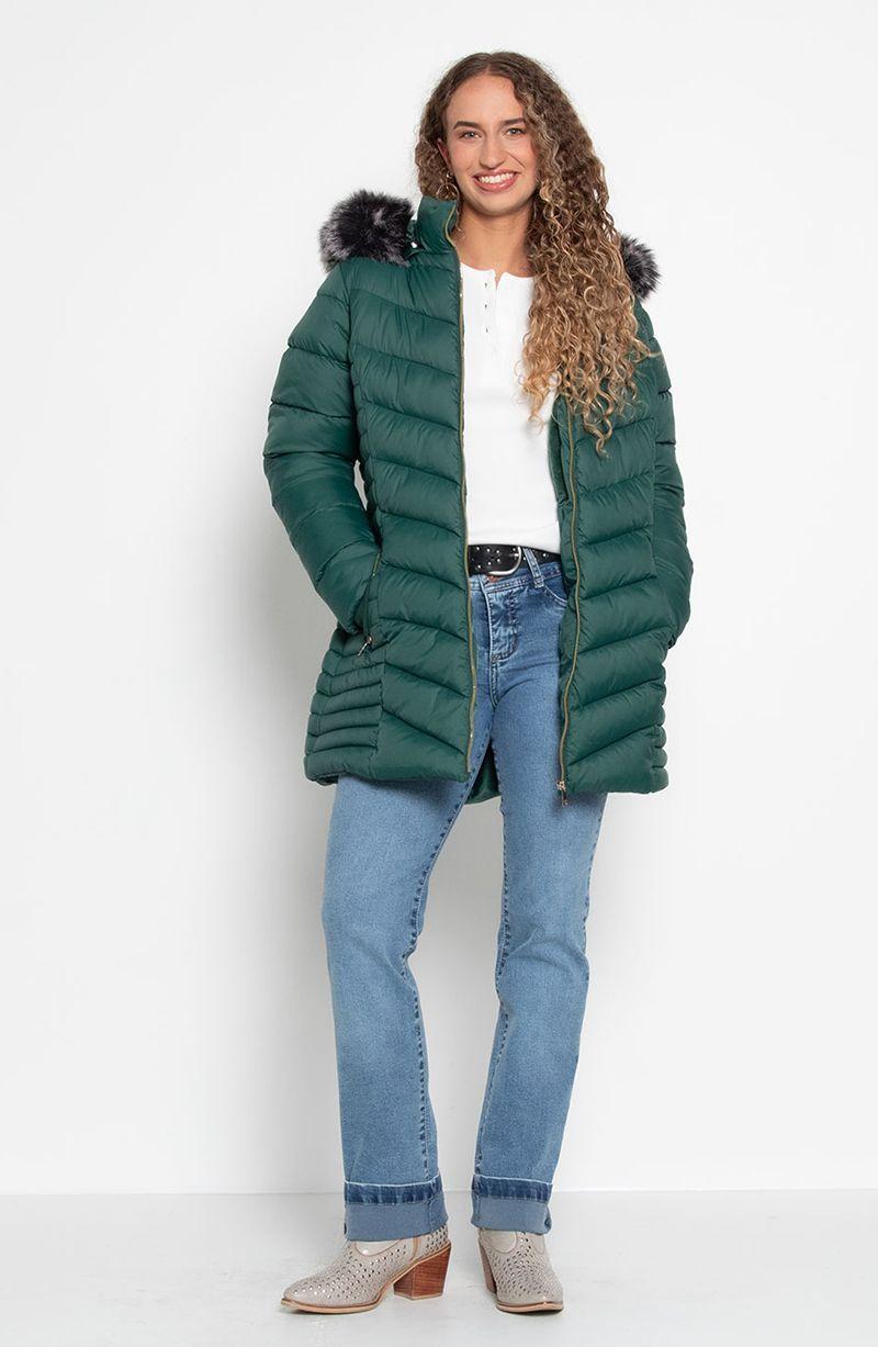 Parka Manga Larga Con Capucha Y   Cierre En Delantero-7