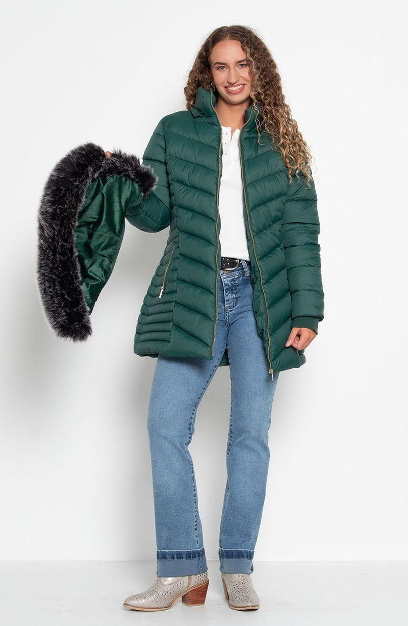 Parka Manga Larga Con Capucha Y   Cierre En Delantero-9