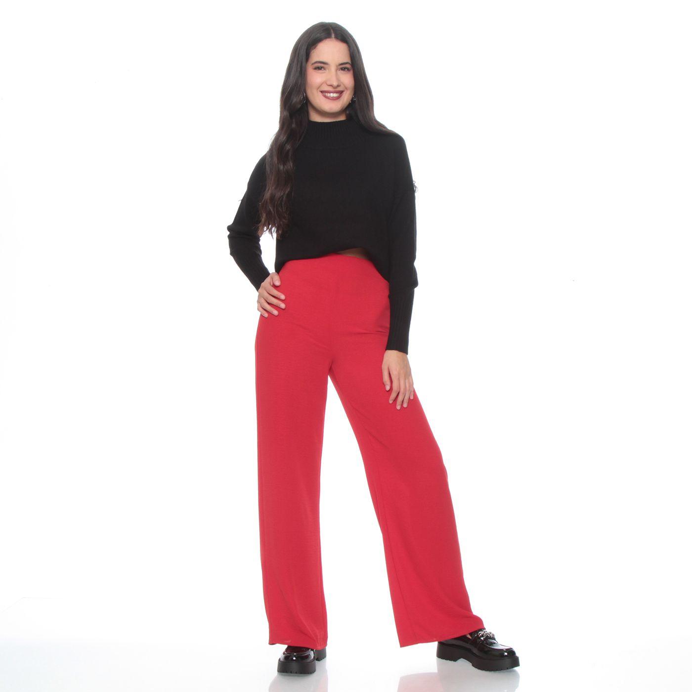 Pantalon Recto Tiro Alto Pretina Elasticado-2